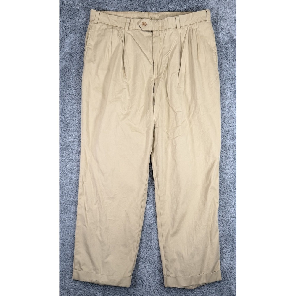 Bills Khakis M2P Pants Mens 38*x30 Tan Chino Pleated Cuffed Trousers USA Made